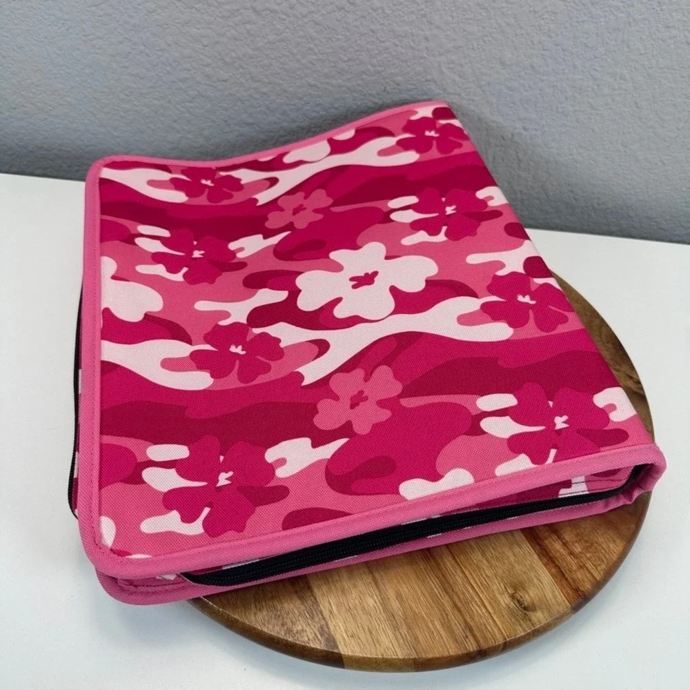 VTG Y2K Old Navy Pink Floral Camo Zip 3 Ring Binder Y2K 2005 School Office‎ NWOT